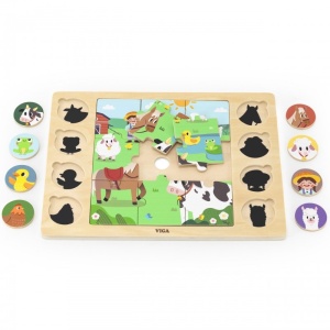 Дървен пъзел, Познай животните по сенките им - Viga Toys 2