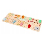 Дървен пъзел с числа и животни за сортиране Lenin Toys