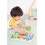 Дървен пъзел с фигури на динозаври 1