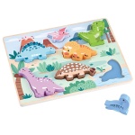 Дървен пъзел с фигури на динозаври 3