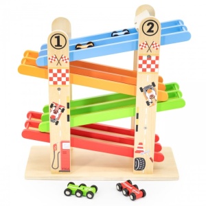 Дървена двойна писта с колички, Ролбан 5