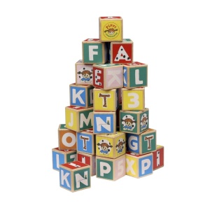 Дървени кубчета с Пипи Дългото Чорапче