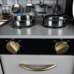 Дървена кухня с аксесоари, черно-бяла, Kruzzel 22116 1