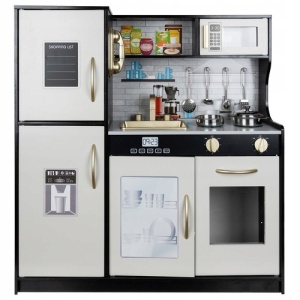 Дървена кухня с аксесоари, черно-бяла, Kruzzel 22116 3