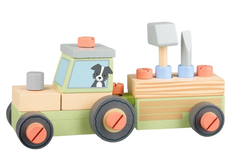 dyrven-sglobyaem-traktor-orange-tree-toys-ott12801 Дървен трактор за сглобяване, 25 части - Orange Tree Toys