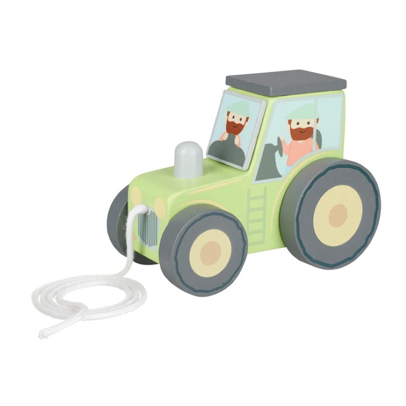 dyrven-traktor-s-vyzhe-za-dyrpane-orange-tree-toys-ott09870 Дървен трактор с въже за дърпане, Orange Tree Toys