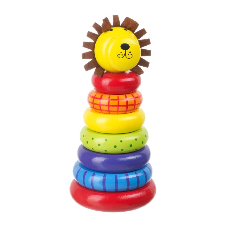 dyrvena-igra-s-ringove-za-nanizvane-lyvche-ott12407 Дървена низанка, Лъвче, Orange Tree Toys