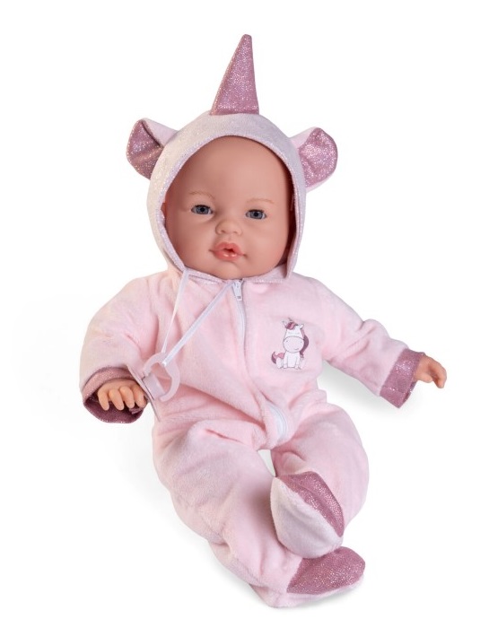 kukla-bebe-bimba-s-biberon-i-gashterizon-37-sm-antonio-juan-14362 Плачеща кукла Antonio Juan - Бебе Бимба с костюмче Еднорог, 37 см