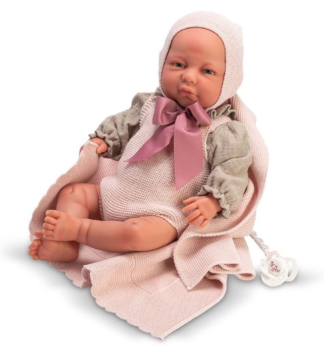 kukla-bebe-kati-real-born-asi-dolls-0497810 Кукла Asi Dolls - Бебе Кати с биберон и одеяло, Real Reborn
