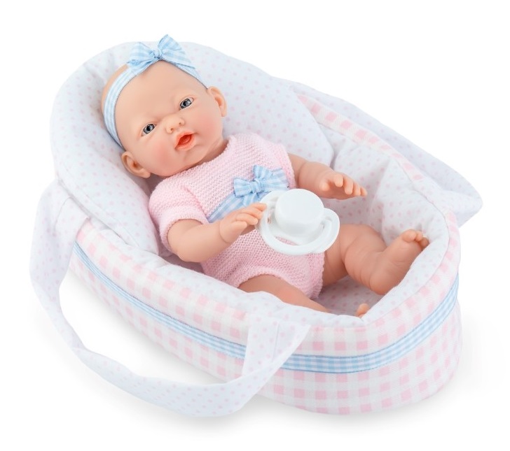 kukla-bebe-s-biberon-i-koshche-marina-and-pau-262 Кукла бебе с биберон и кошче, 21 см