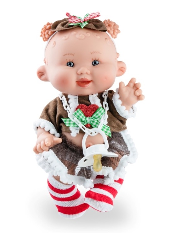 kukla-koleden-elf-momiche-elenche-26-sm-marina-and-pau-9446 Кукла коледен Елф с биберон, Момиче с дрешки на еленче, 26 см, Marina and Pau