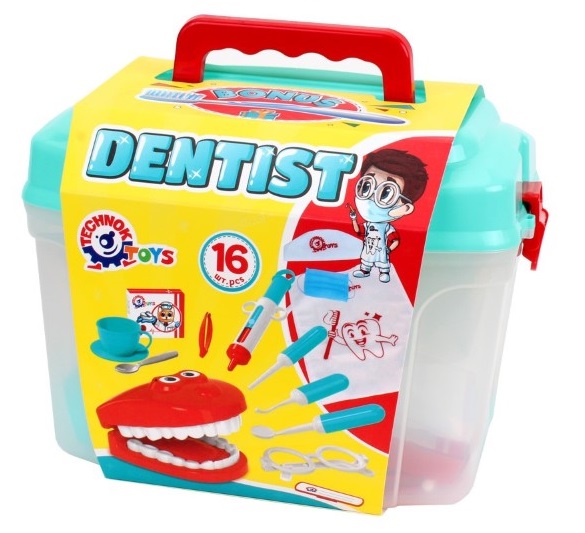 detski-zabolekarski-komplekt-w-kufarche-technok-toys-637365 Детски зъболекарски комплект в куфарче