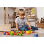 Дървен конструктор с цветни блокчета, 100 броя 3