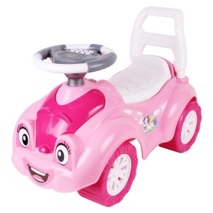 Кола за возене с музикален волан, розова