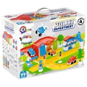 Полицейски участък с колички и писта, 99 части, Technok toys