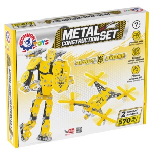 Метален конструктор, Робот и дрон, 570 части - Technok Toys