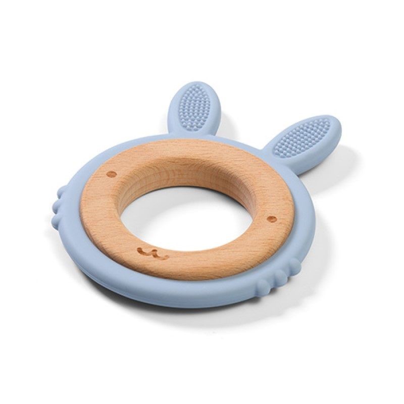 bebeshka-darvena-i-silikonova-grizalka-zajche-1076-03-1 BabyOno Дървена гризалка, Зайче 1