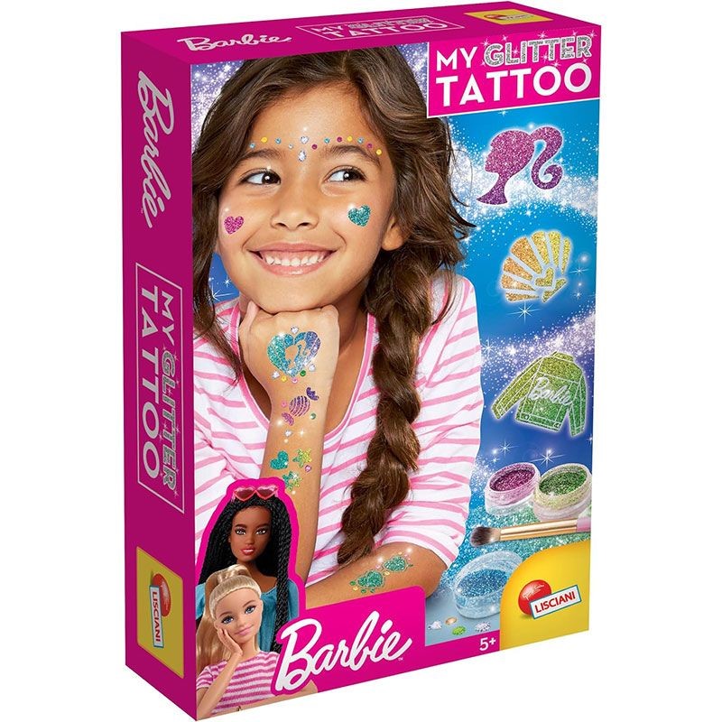 komplekt-blestyashti-tatuirovki-barbie-100958-1 Lisciani Комплект временни блестящи татуировки, Barbie