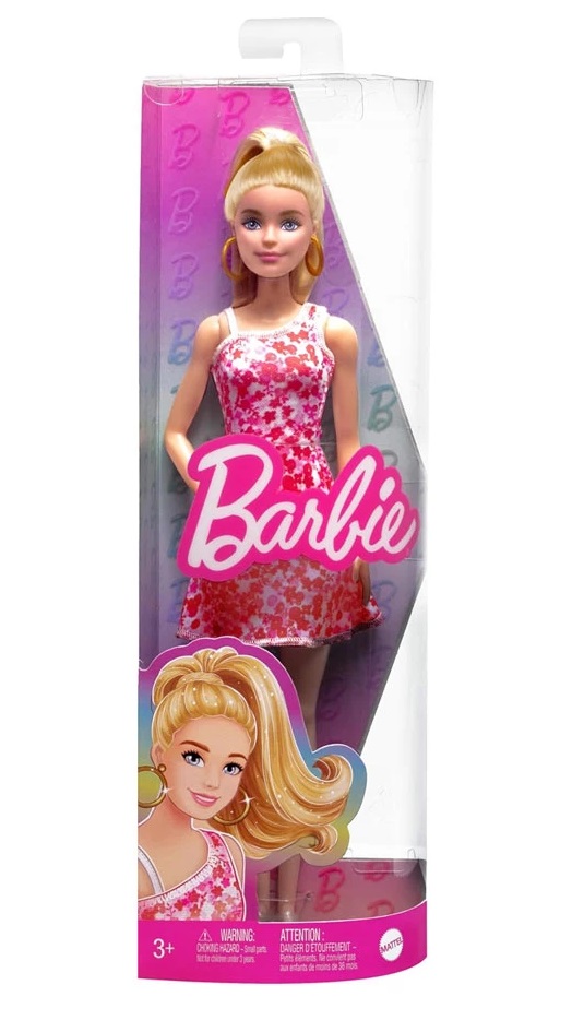 kukla-barbi-s-roklya-barbie-hjt02-1 Кукла Barbie с розова флорална рокля