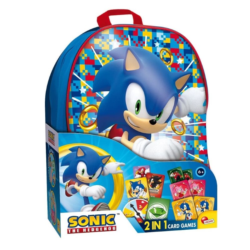 nastolna-igra-sonic-2-v-1-igri-s-karti-v-ranitsa-lisciani-104536-1 Lisciani Раничка Sonic 2 в 1, игри с карти