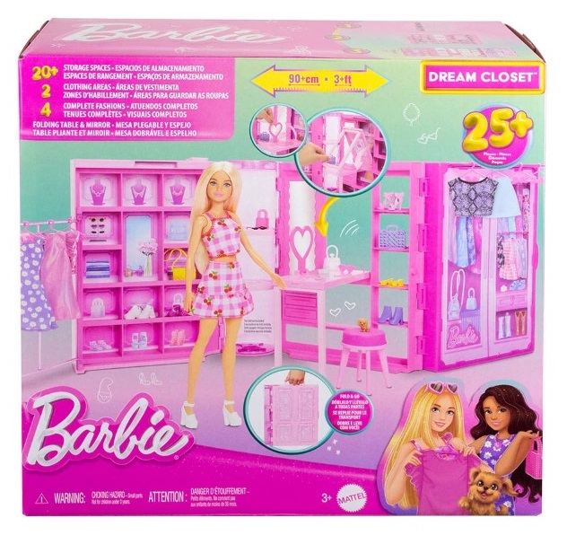 rozov-garderob-za-kukla-barbie-hxd59-7 Barbie, Моден розов гардероб с дрехи