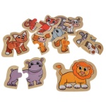 Дървени пъзели с животни, 16 части, Eichhorn