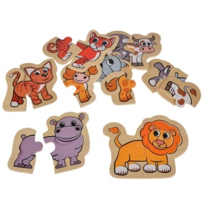 Дървени пъзели с животни, 16 части, Eichhorn