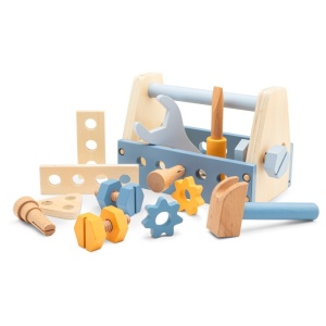 Дървен комплект с инструменти, син - New Classic Toys