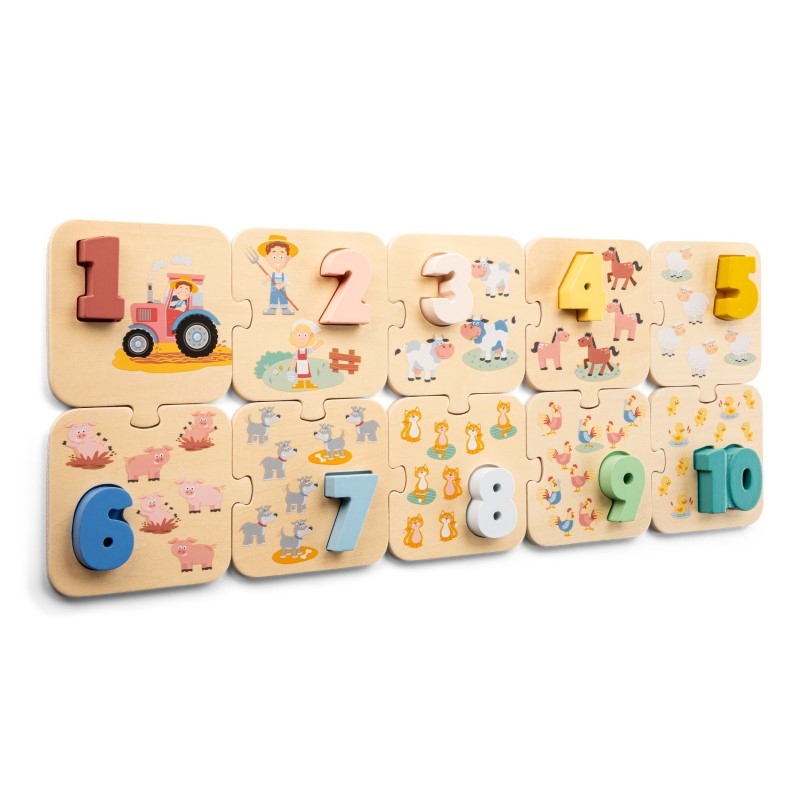 darven-pazel-za-broene-do-10-ferma-new-classic-toys-10518-1 Дървен пъзел за броене до 10, Ферма - New Classic Toys