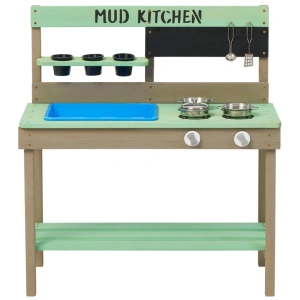 Детска дървена кухня за игра, зелена, Ginger Home 1