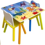 Детска дървена маса с 2 столчета, Морско дъно, Ginger Home 2
