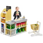 Детски дървен магазин с пазарска количка, Costway