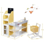 Детски дървен магазин с пазарска количка, Costway 8