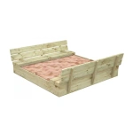 Дървен пясъчник с пейки и сгъваем капак, голям, Ginger Home 4