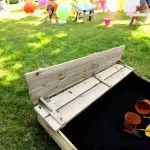 Дървен пясъчник с пейки и сгъваем капак, голям, Ginger Home 6