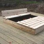 Дървен пясъчник с пейки и сгъваем капак, голям, Ginger Home 8