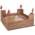 Дървен пясъчник с пейки, Замък, Costway 1