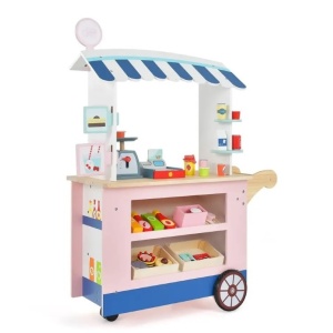 Дървен щанд на колелца с аксесоари, Costway