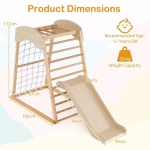 Дървена катерушка с пързалка, натурална, 4 в 1, Costway 2