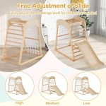 Дървена катерушка с пързалка, натурална, 4 в 1, Costway 4