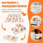 Сгъваема бебешка постелка за игра, Costway 4