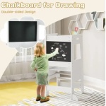 Обучителна монтесори кула, бяла, 2 в 1, Costway 1