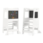 Обучителна монтесори кула, бяла, 2 в 1, Costway