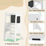 Обучителна монтесори кула, бяла, 2 в 1, Costway 2