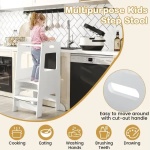 Обучителна монтесори кула, бяла, 2 в 1, Costway 4