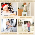 Обучителна монтесори кула, бяла, 2 в 1, Costway 5