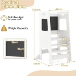 Обучителна монтесори кула, бяла, 2 в 1, Costway 6