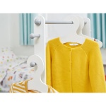 Дървена стойка за дрешки с рафт за обувки, бяла, Ginger Home 2