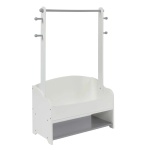 Дървена стойка за дрешки с рафт за обувки, бяла, Ginger Home 4