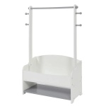 Дървена стойка за дрешки с рафт за обувки, бяла, Ginger Home 5